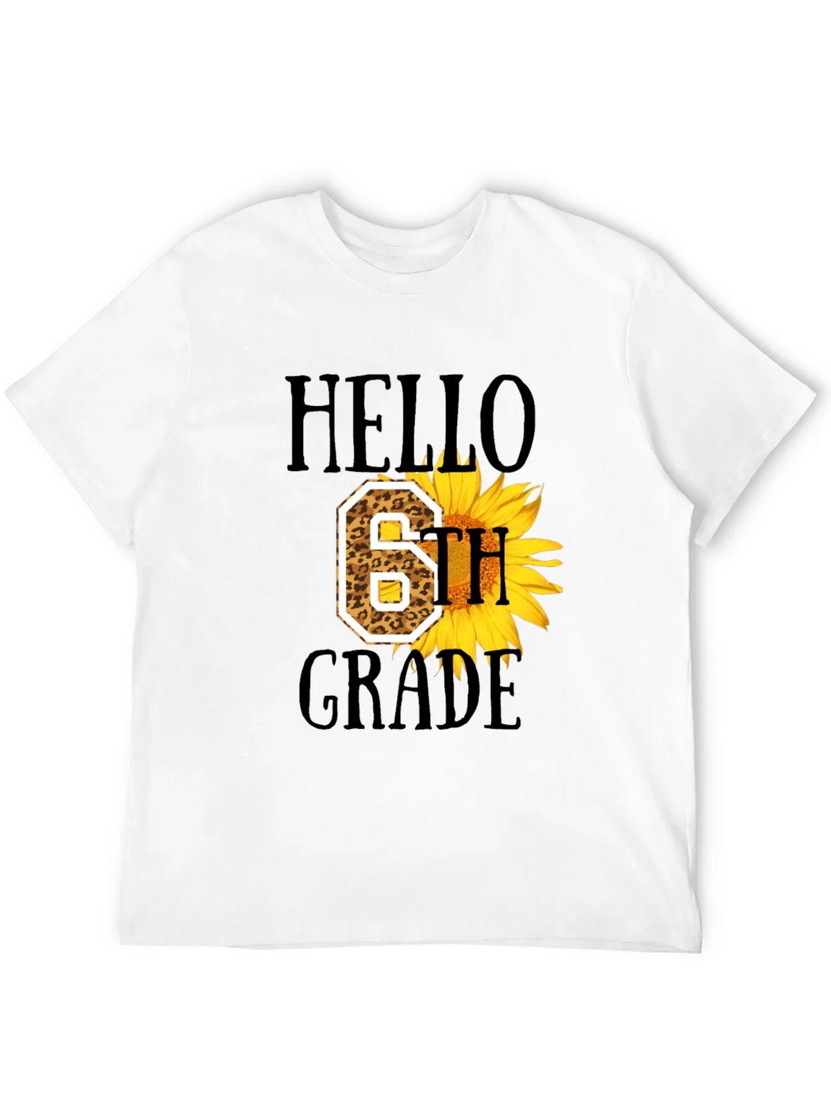 Hello 6th Grade Leopard Sunflower T-Shirt product image 6