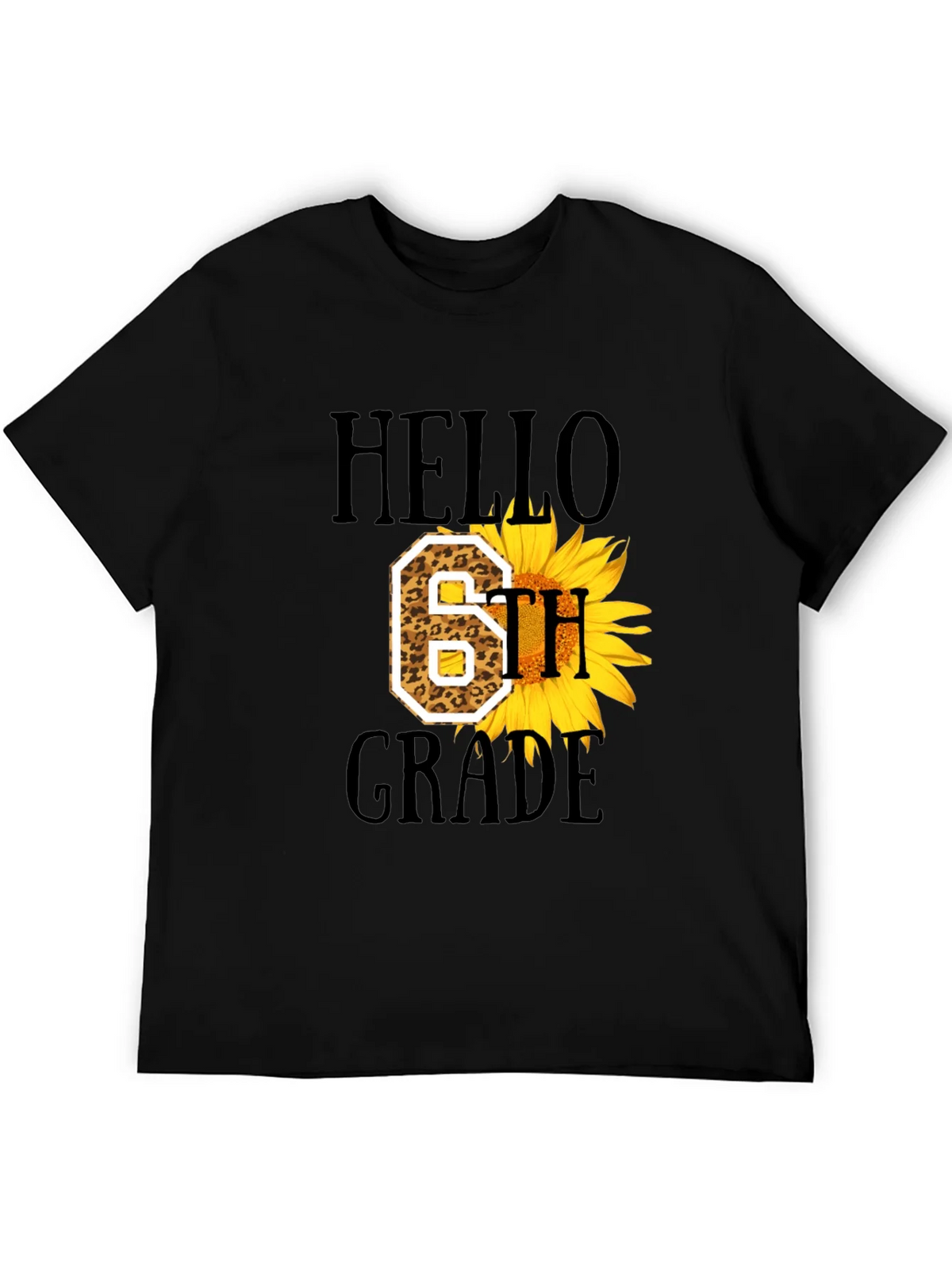 Hello 6th Grade Leopard Sunflower T-Shirt product image 2