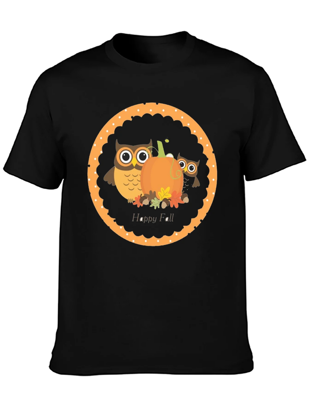 Happy Fall Owl & Pumpkin T-Shirt product image 3