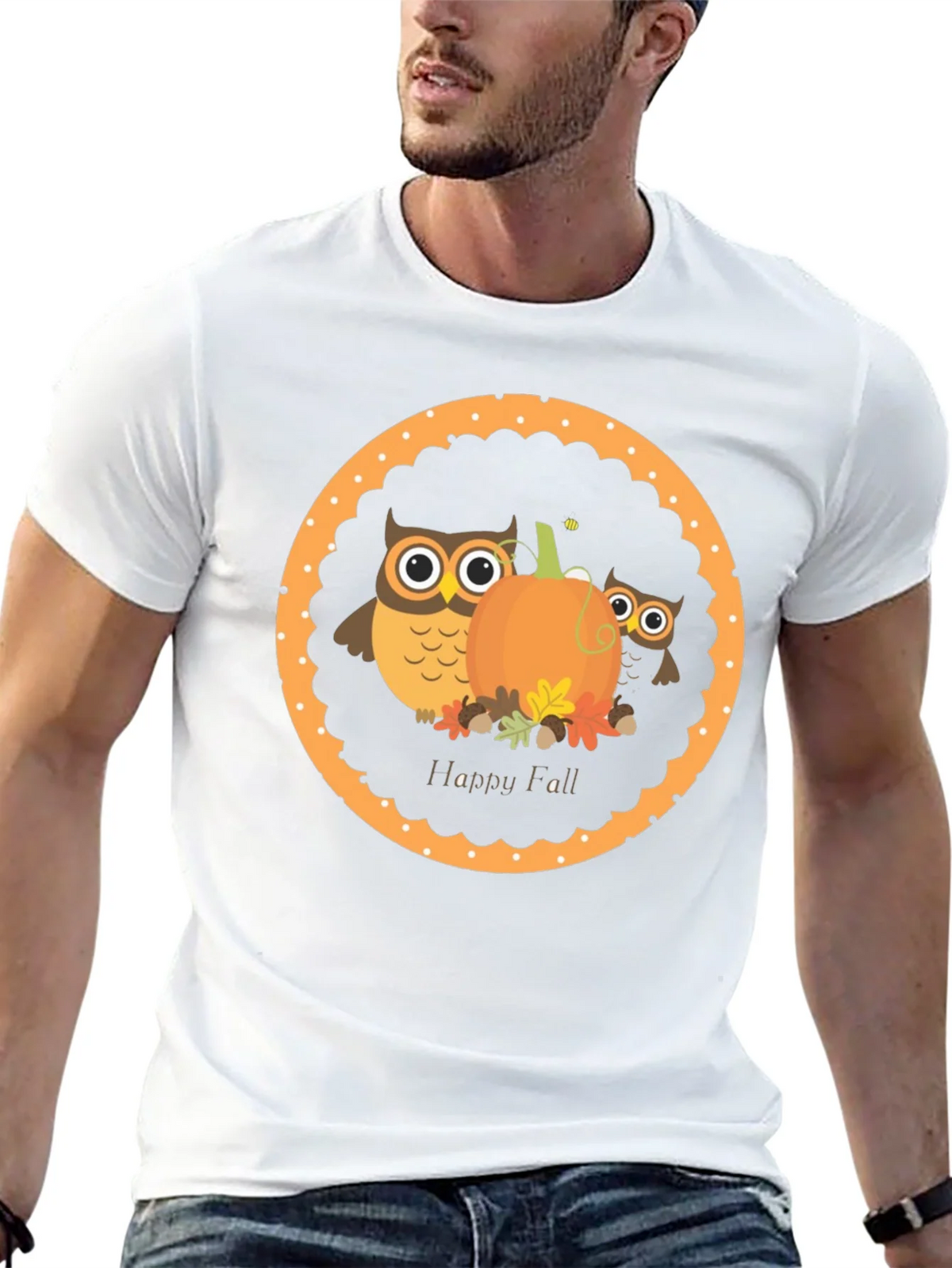 Happy Fall Owl & Pumpkin T-Shirt product image 12