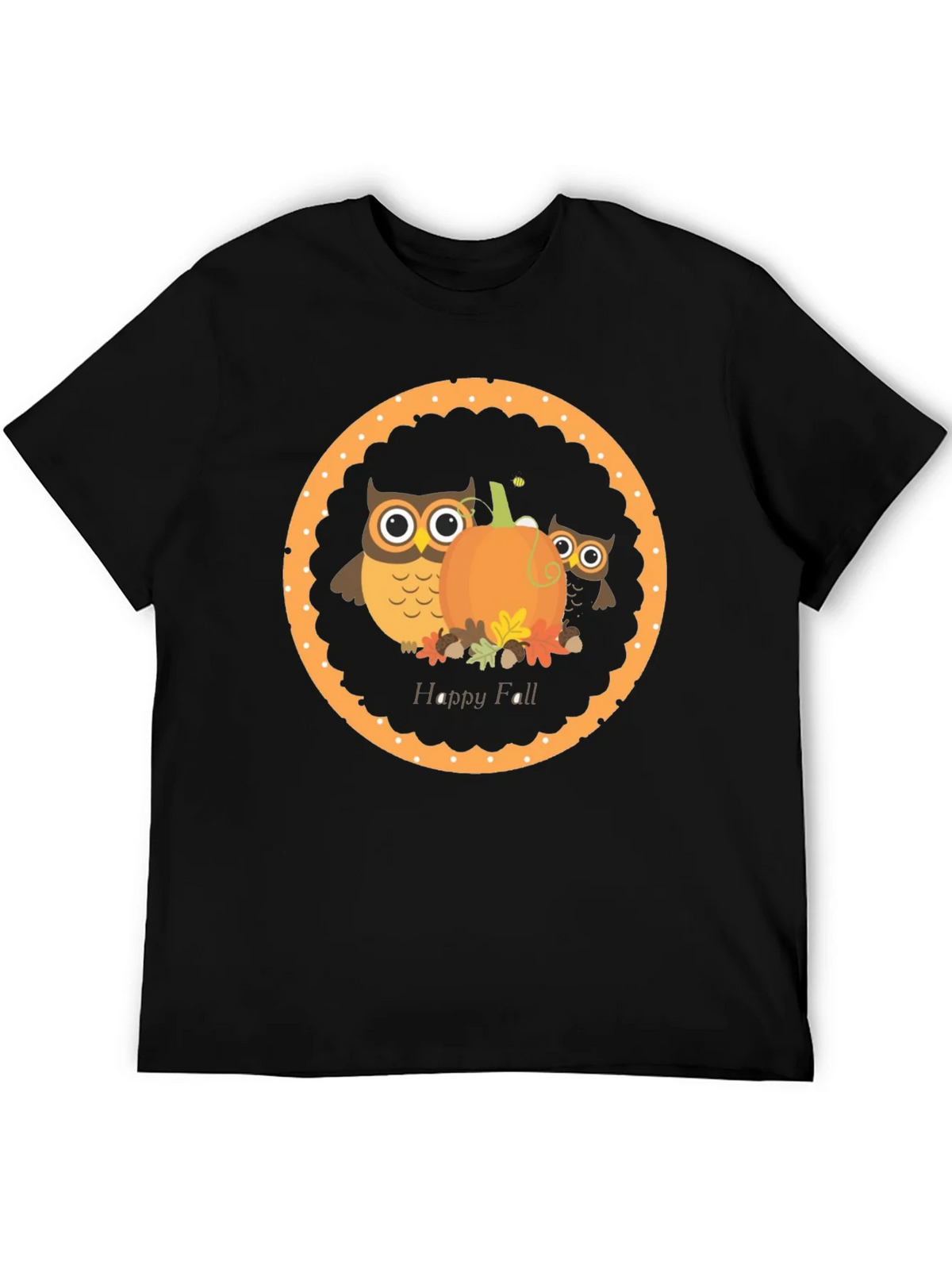 Happy Fall Owl & Pumpkin T-Shirt product image 5