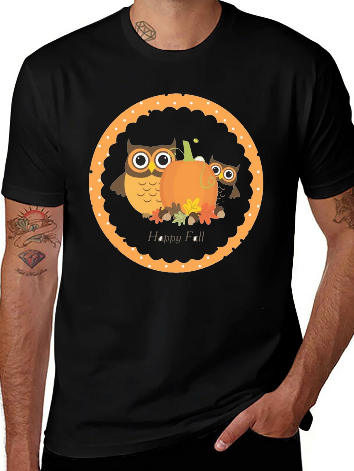 Happy Fall Owl & Pumpkin T-Shirt product image 1