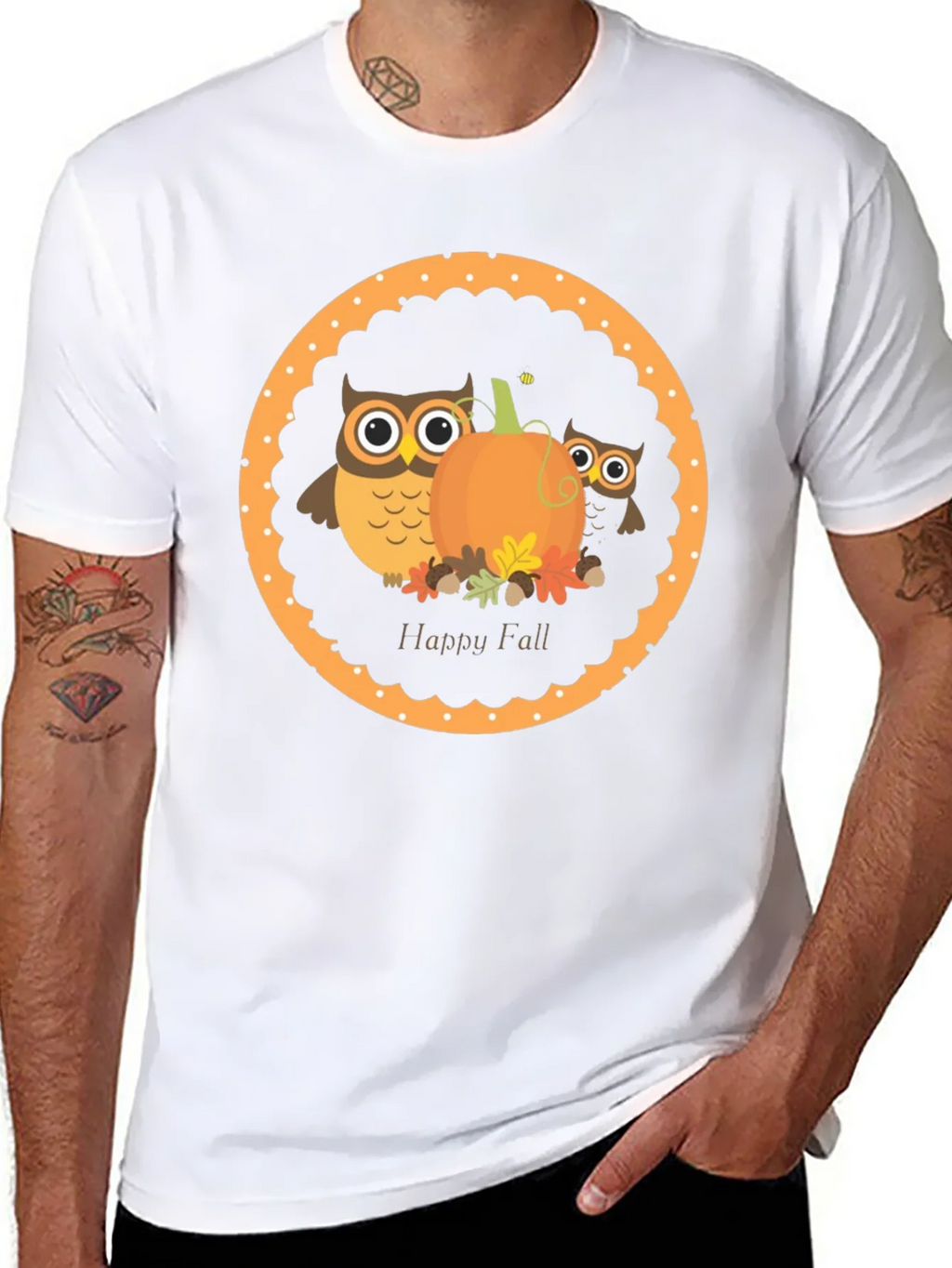 Happy Fall Owl & Pumpkin T-Shirt product image 7