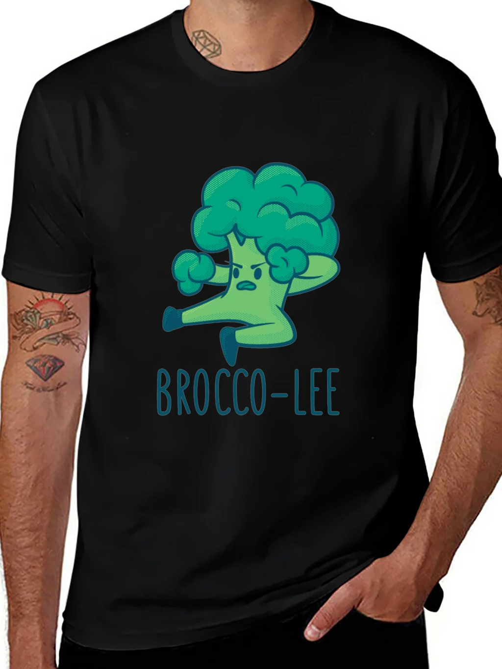 Brocco-Lee T-Shirt - Funny Cartoon Broccoli Martial Arts Tee product image 1