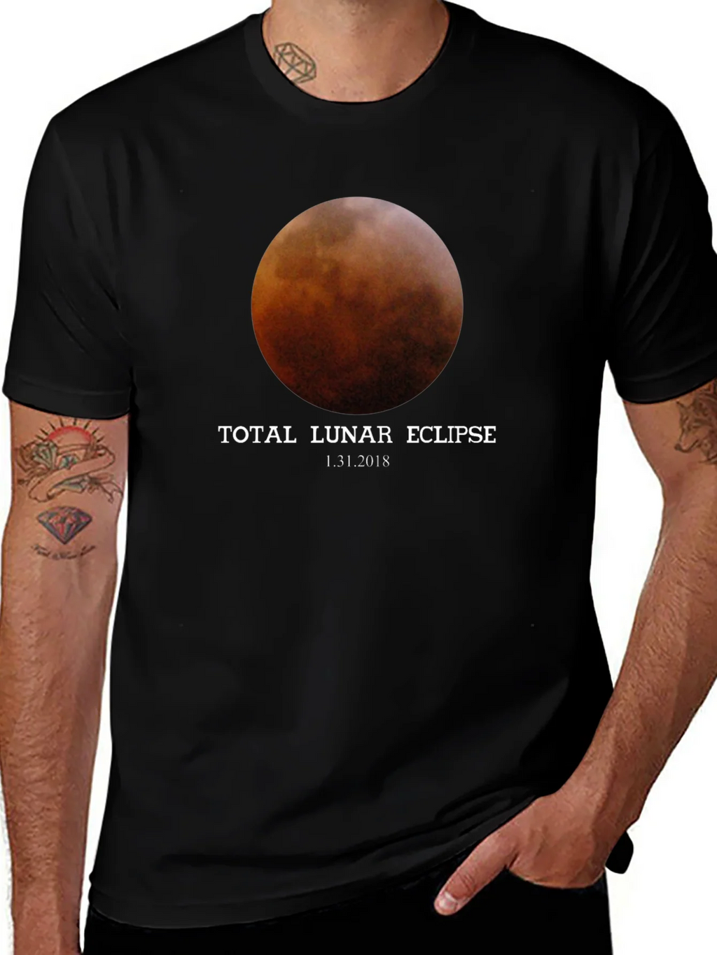 Total Lunar Eclipse Black T-Shirt - January 31 2018 product image 1