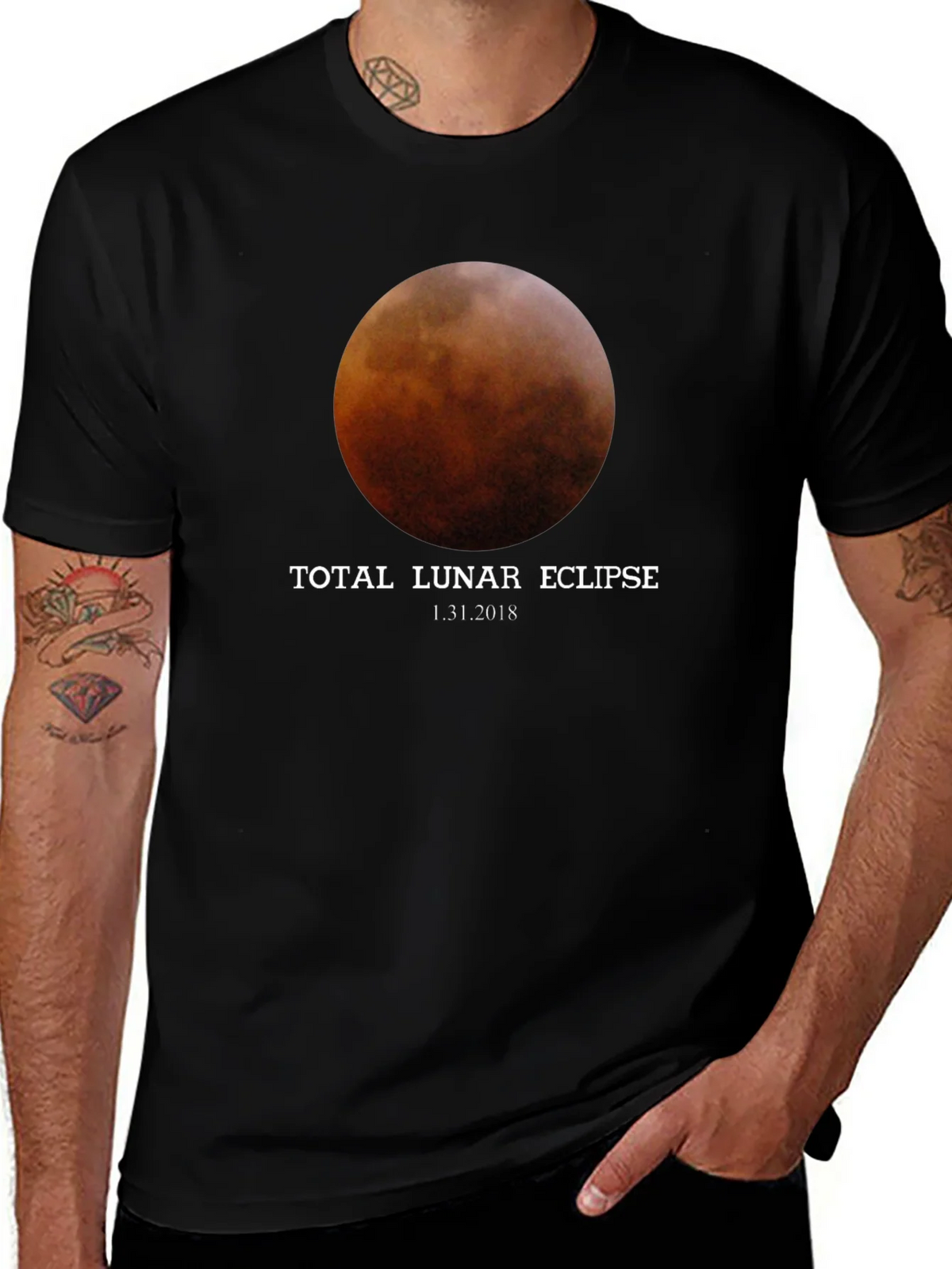 Total Lunar Eclipse Black T-Shirt - January 31 2018 product image 1