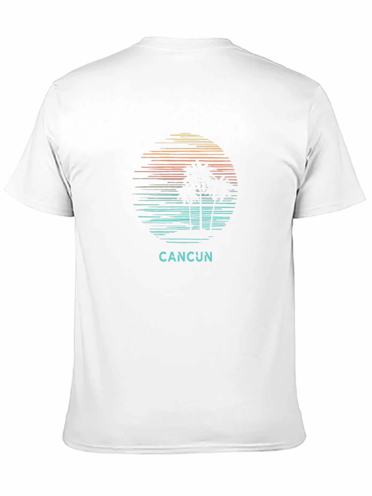 Cancun Palm Tree Sunset Graphic Tee - Black Cotton T-Shirt product image 10