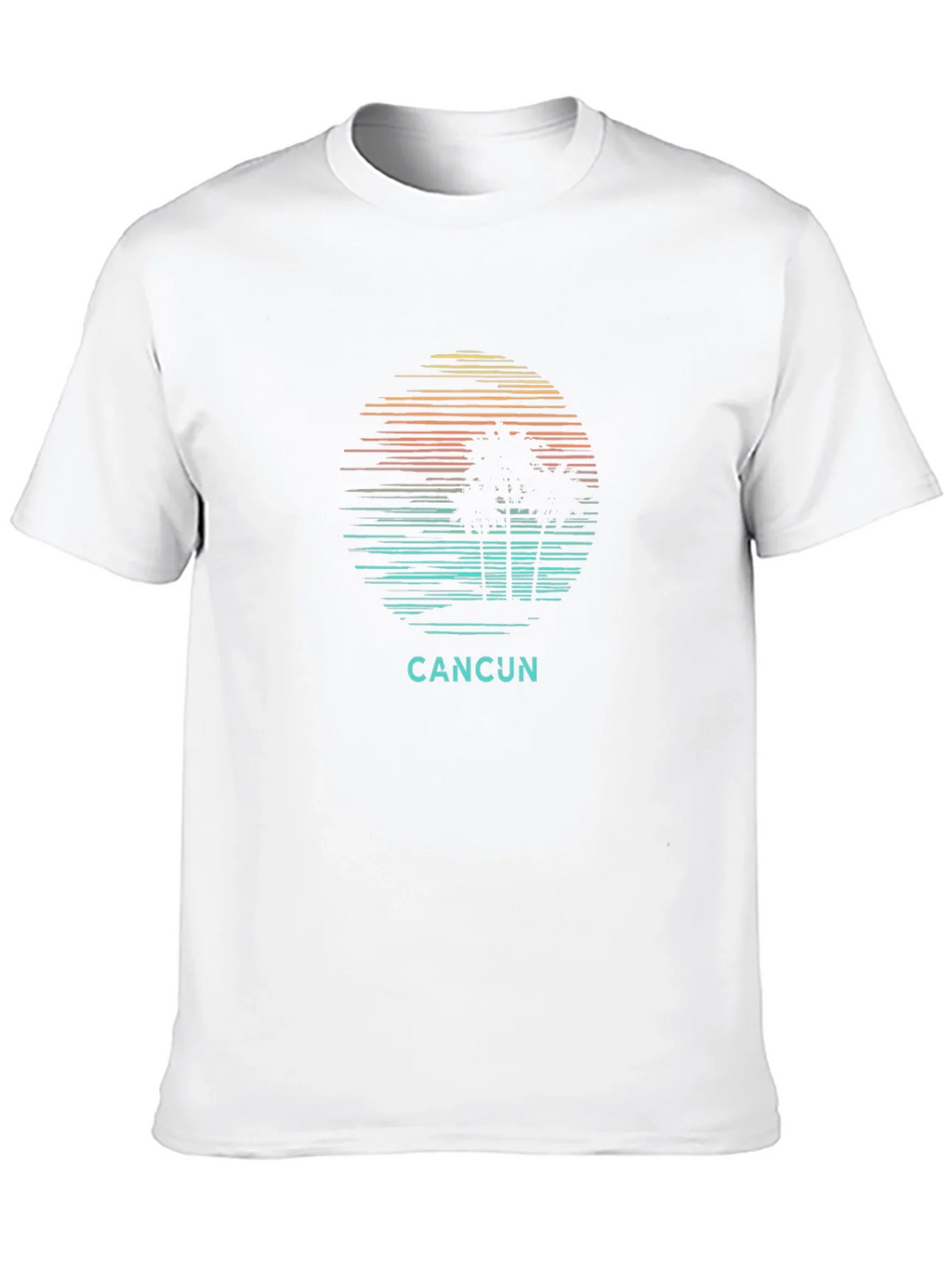 Cancun Palm Tree Sunset Graphic Tee - Black Cotton T-Shirt product image 9