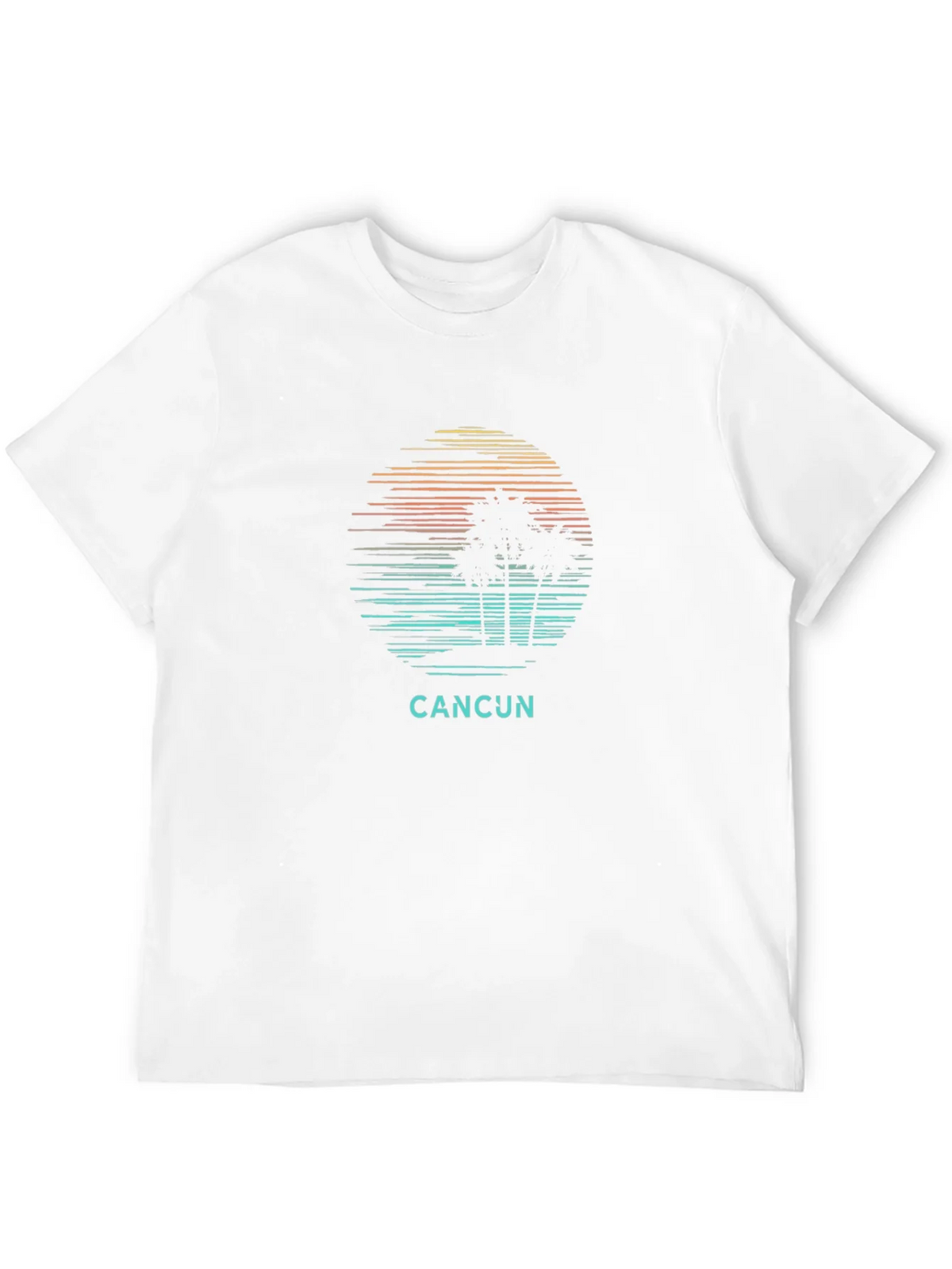 Cancun Palm Tree Sunset Graphic Tee - Black Cotton T-Shirt product image 11