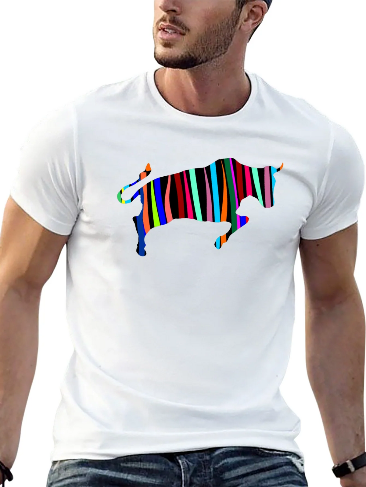 Striped Bull Graphic Black Tee product image 10