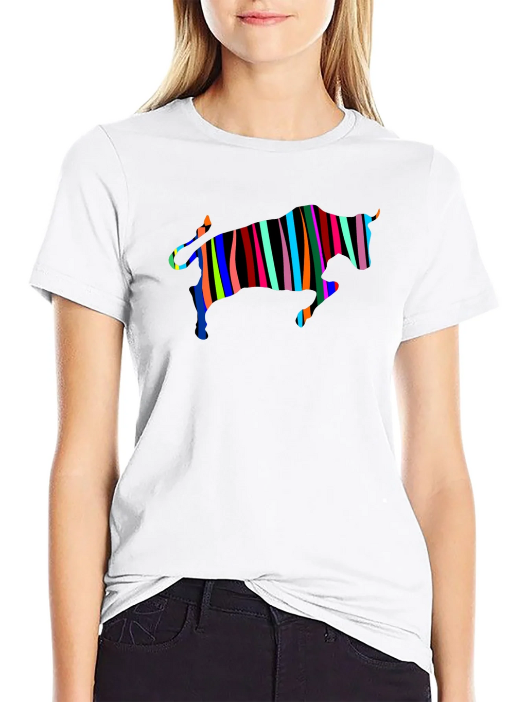 Striped Bull Graphic Black Tee product image 6