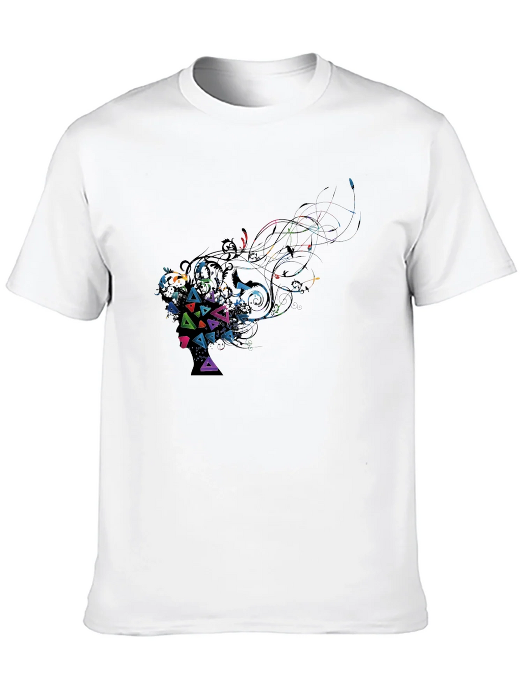 Abstract Geometric Art Black T-Shirt product image 9