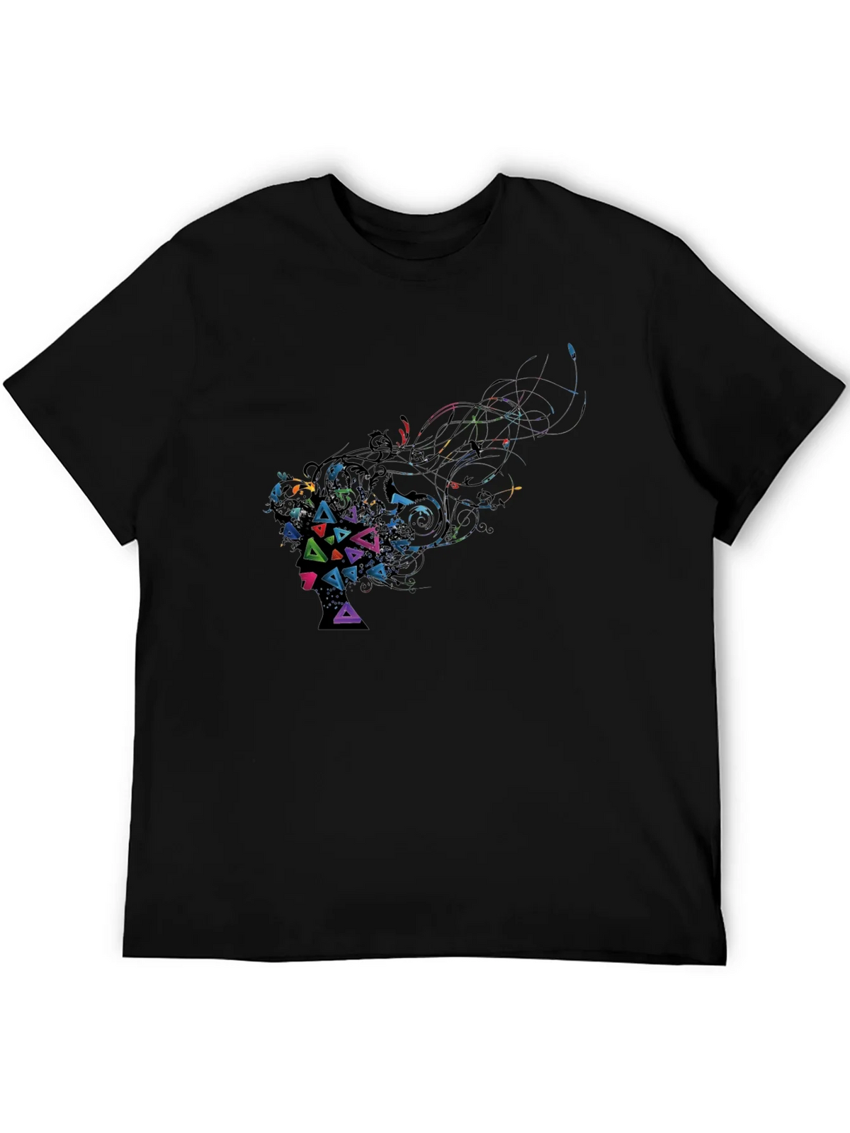 Abstract Geometric Art Black T-Shirt product image 5