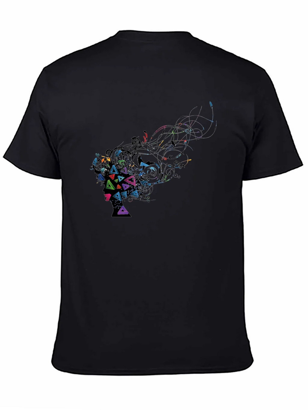 Abstract Geometric Art Black T-Shirt product image 4