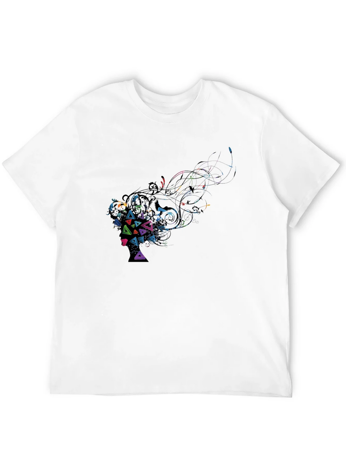 Abstract Geometric Art Black T-Shirt product image 11