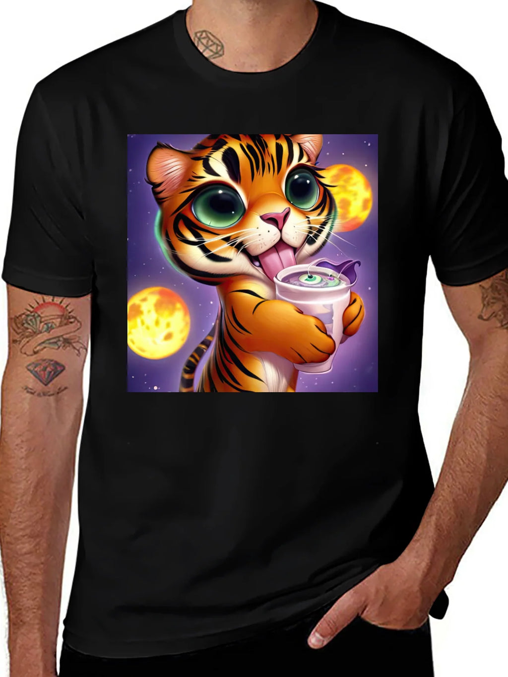 Cute Cartoon Tiger Graphic Tee - Soft Cotton Blend product image 1