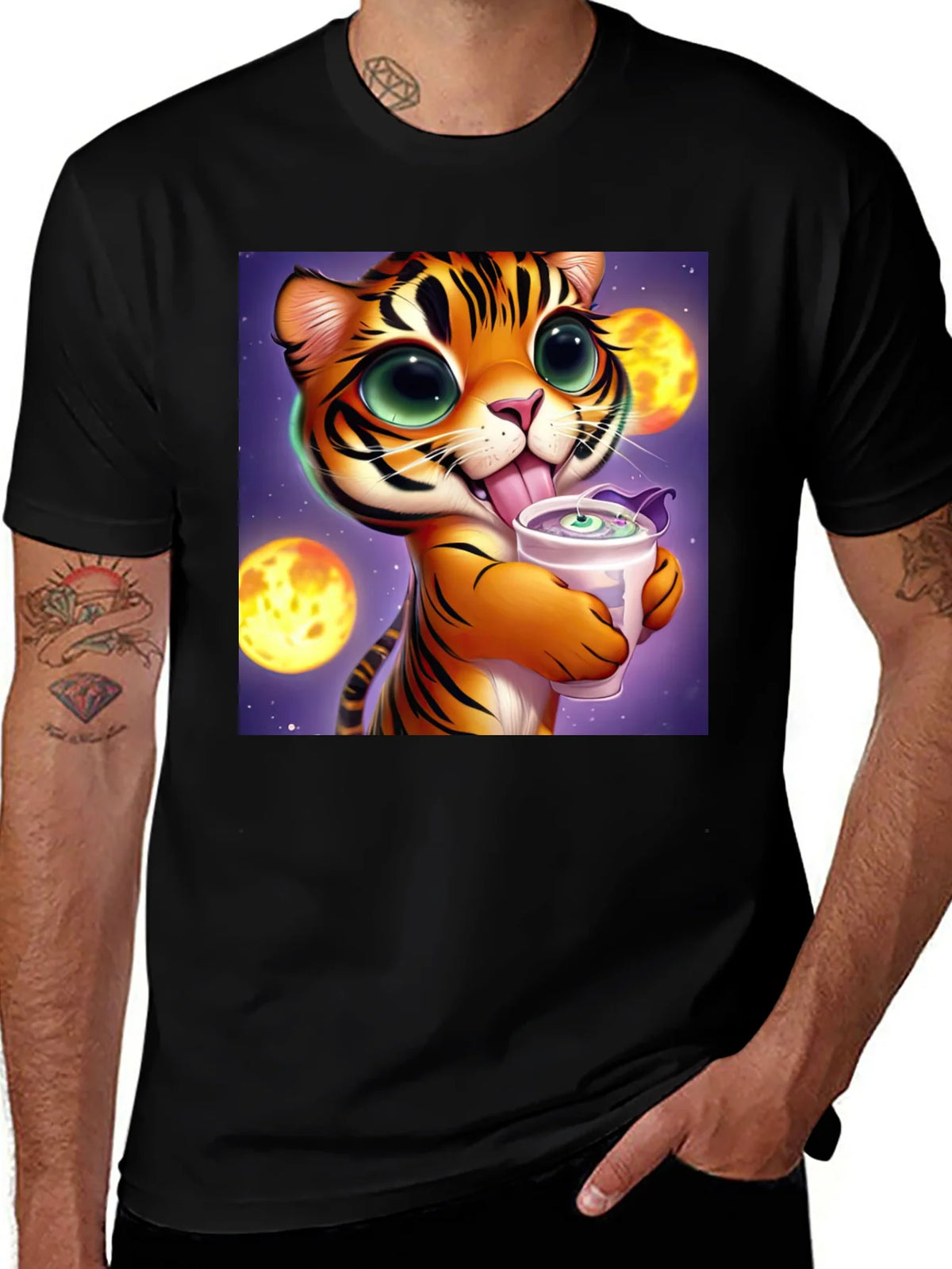 Cute Cartoon Tiger Graphic Tee - Soft Cotton Blend product image 1
