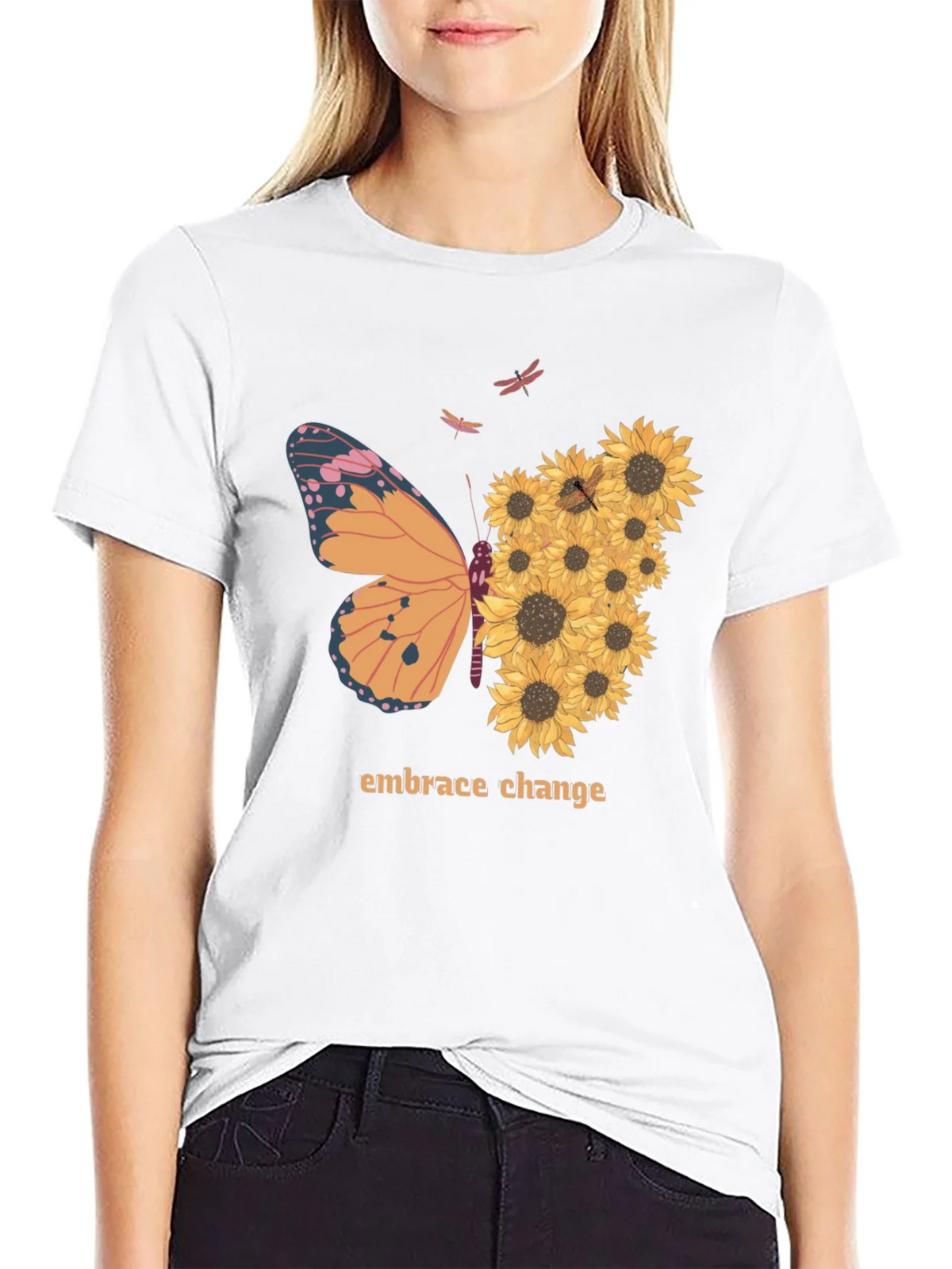 Embrace Change Sunflower Butterfly T-Shirt product image 8