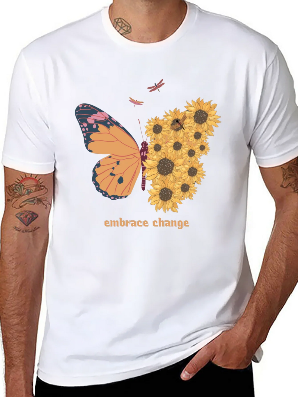 Embrace Change Sunflower Butterfly T-Shirt product image 7