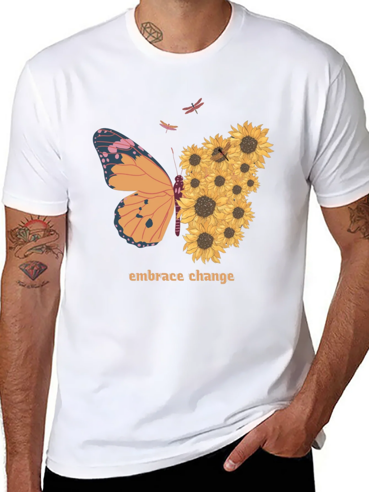 Embrace Change Sunflower Butterfly T-Shirt product image 7