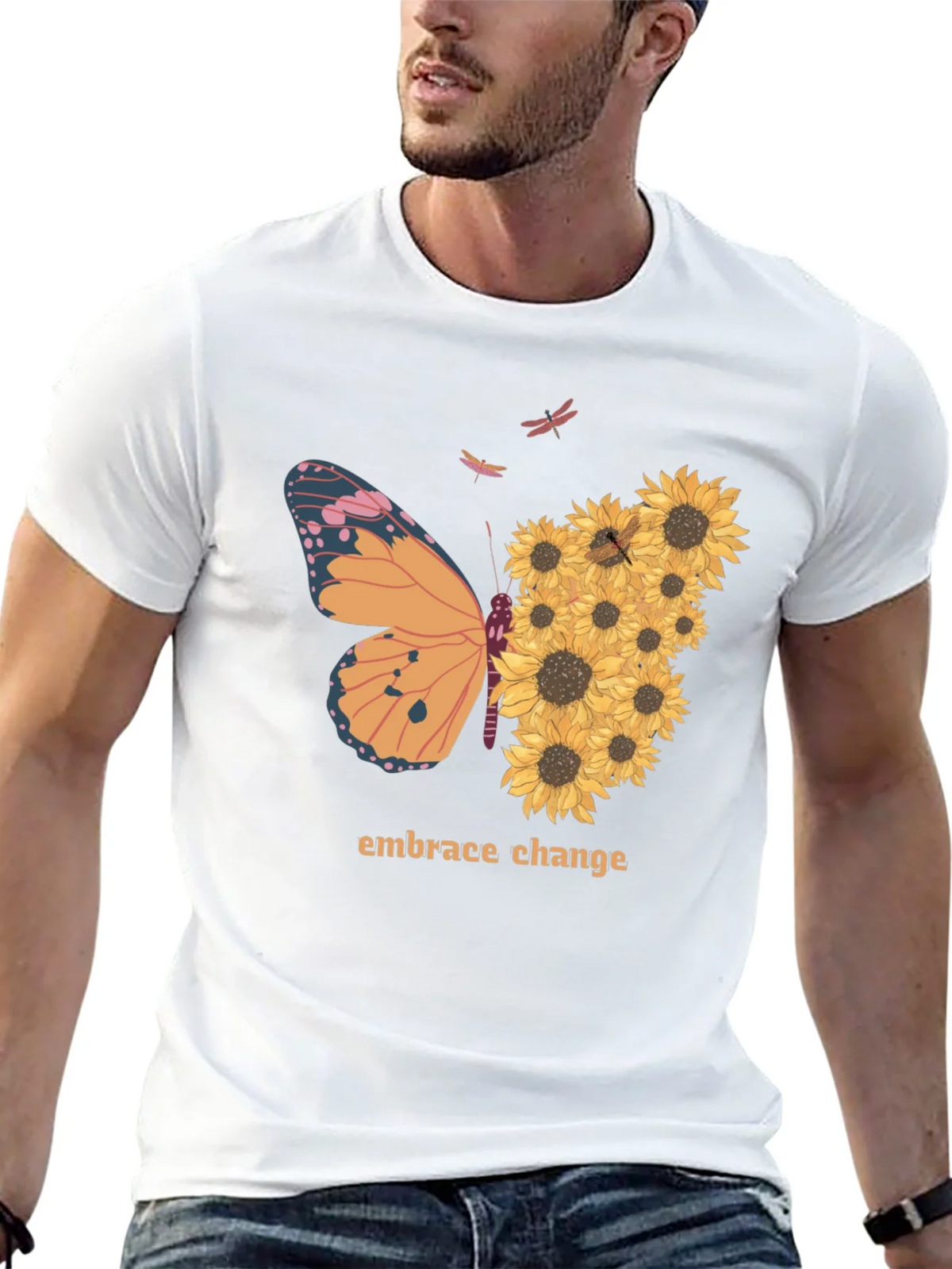 Embrace Change Sunflower Butterfly T-Shirt product image 12