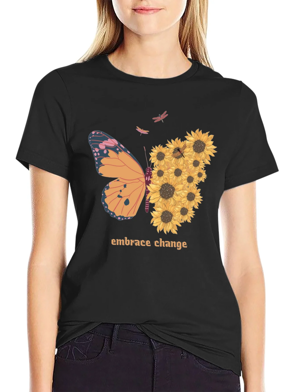 Embrace Change Sunflower Butterfly T-Shirt product image 2