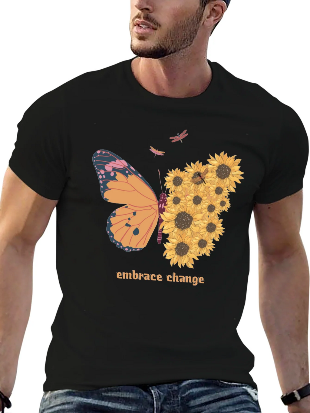 Embrace Change Sunflower Butterfly T-Shirt product image 6