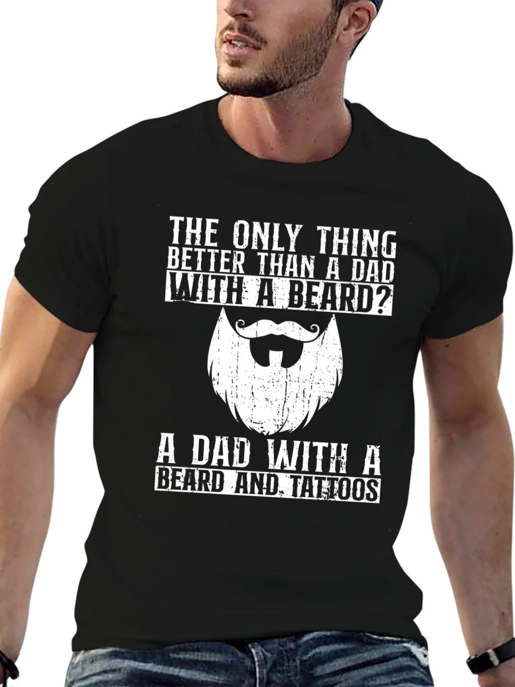 Dad With Beard & Tattoos T-Shirt - Perfect Fathers Day Gift product image 6