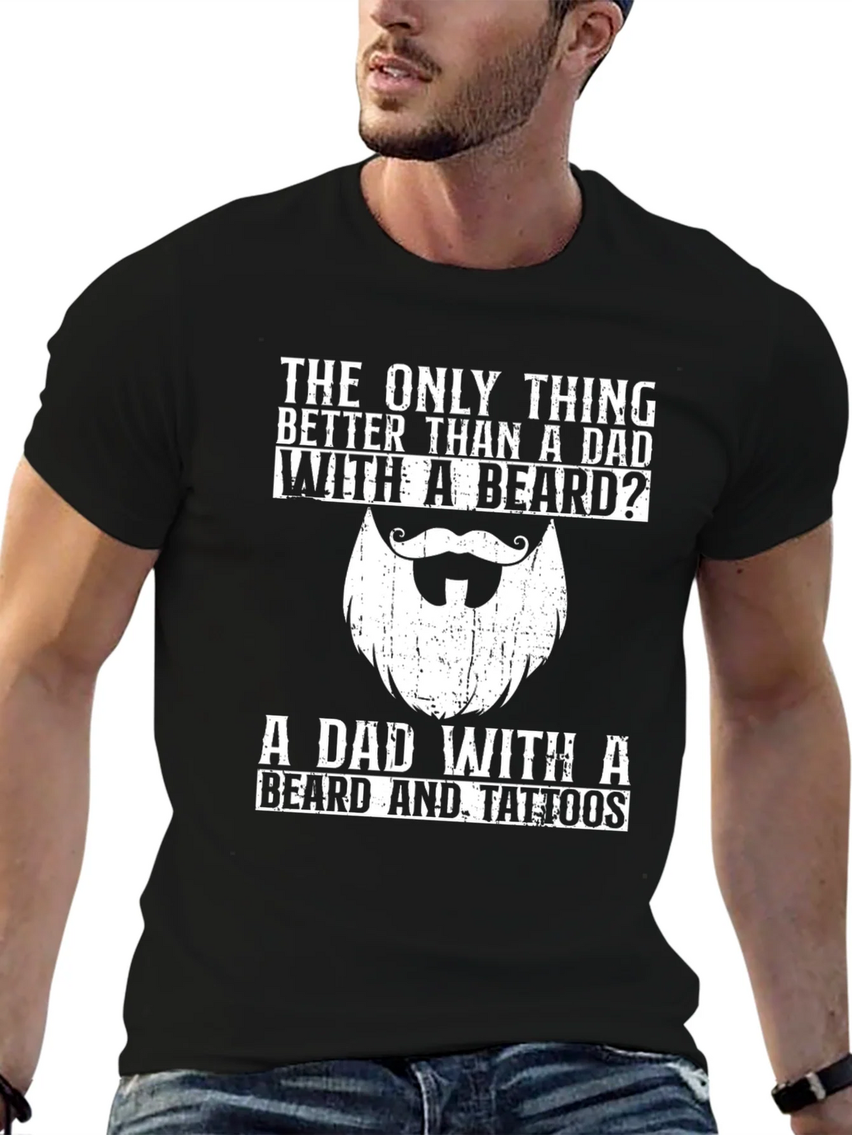 Dad With Beard & Tattoos T-Shirt - Perfect Fathers Day Gift product image 6