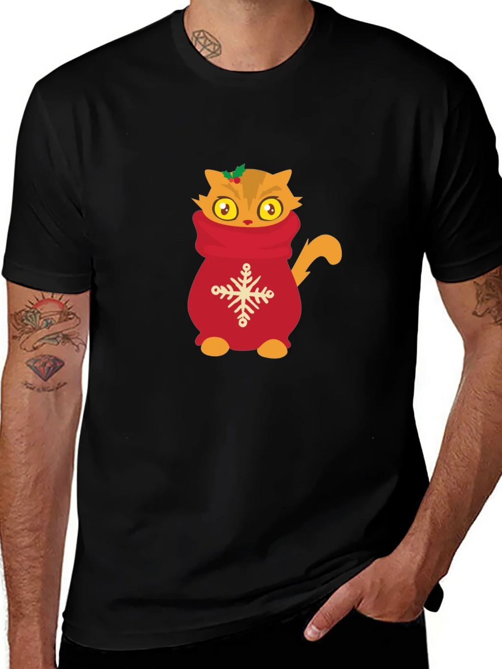 Cute Cat in Sweater Graphic T-Shirt product image 1