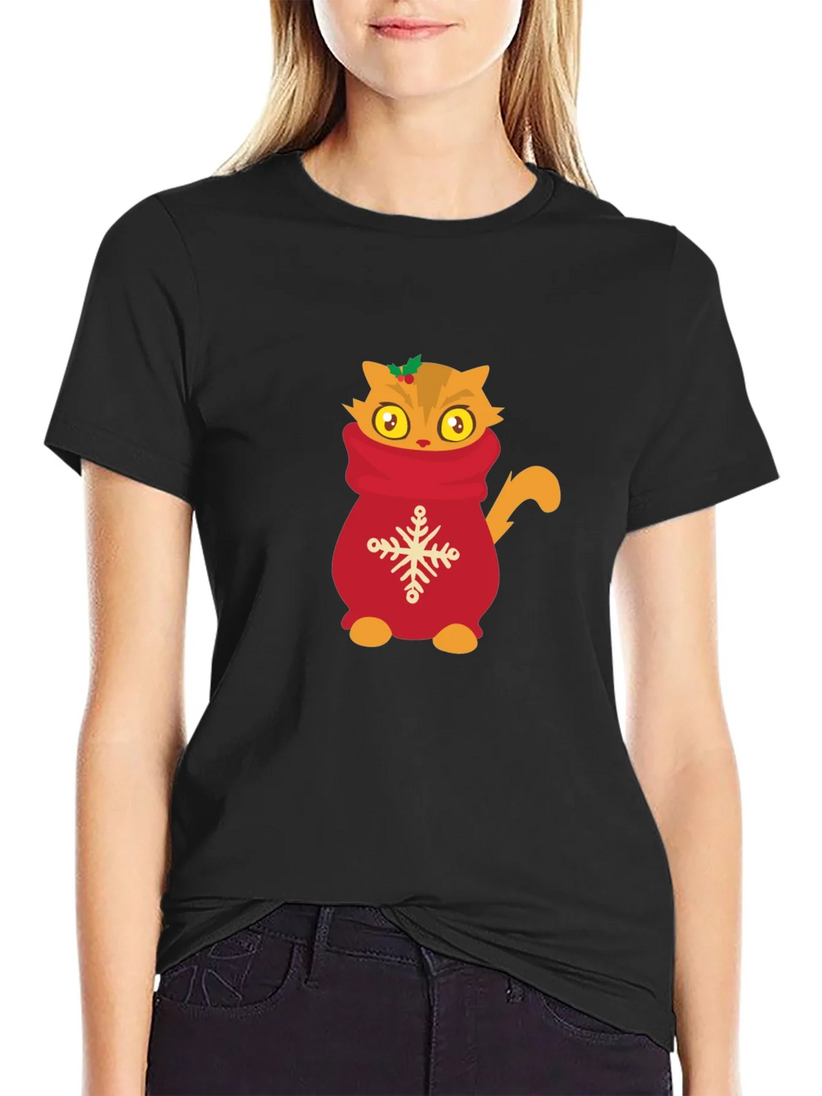 Cute Cat in Sweater Graphic T-Shirt product image 2