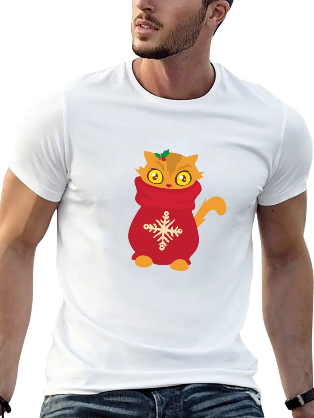 Cute Cat in Sweater Graphic T-Shirt product image 10