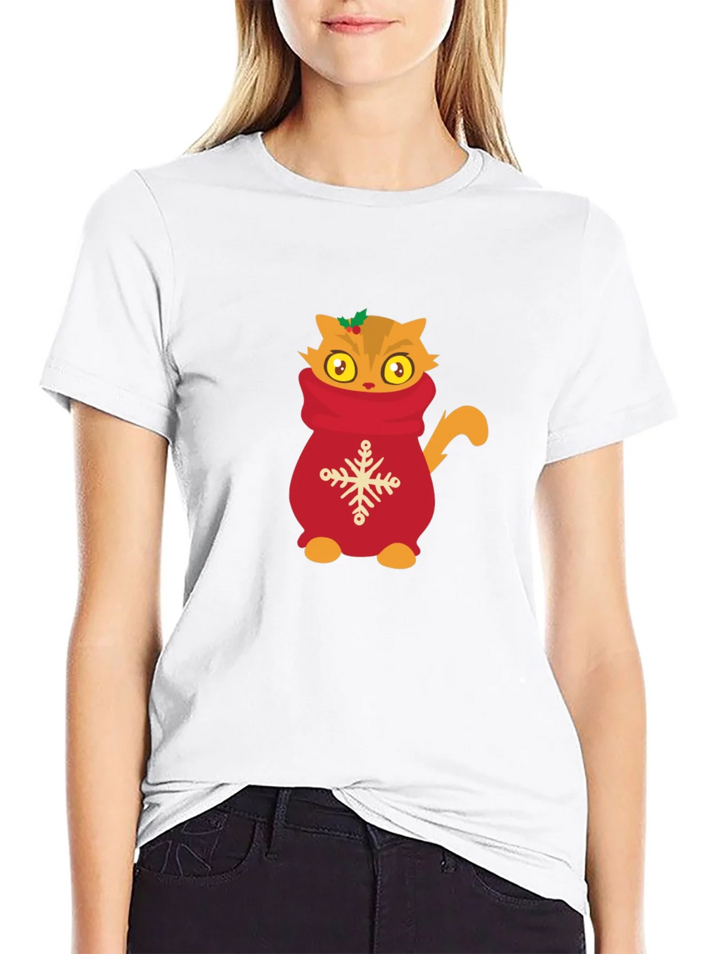 Cute Cat in Sweater Graphic T-Shirt product image 6
