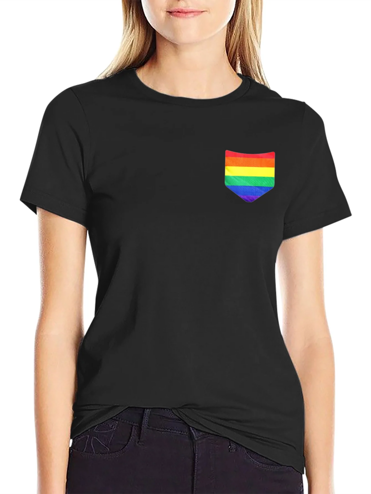 Rainbow Pocket Black Tee product image 2