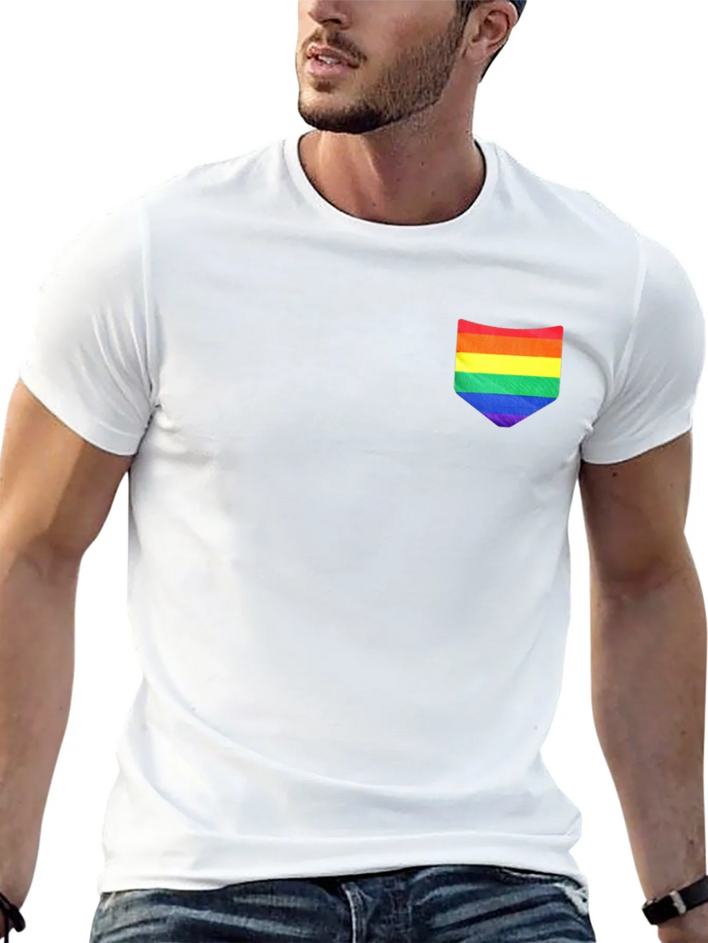 Rainbow Pocket Black Tee product image 12