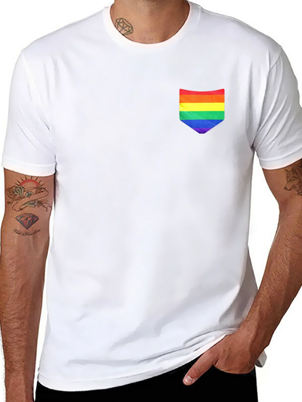 Rainbow Pocket Black Tee product image 7