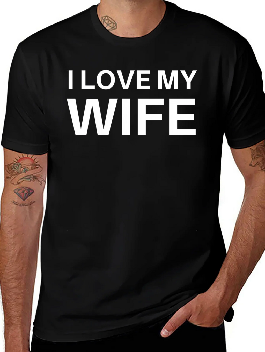 I Love My Wife Black T-Shirt product image 1