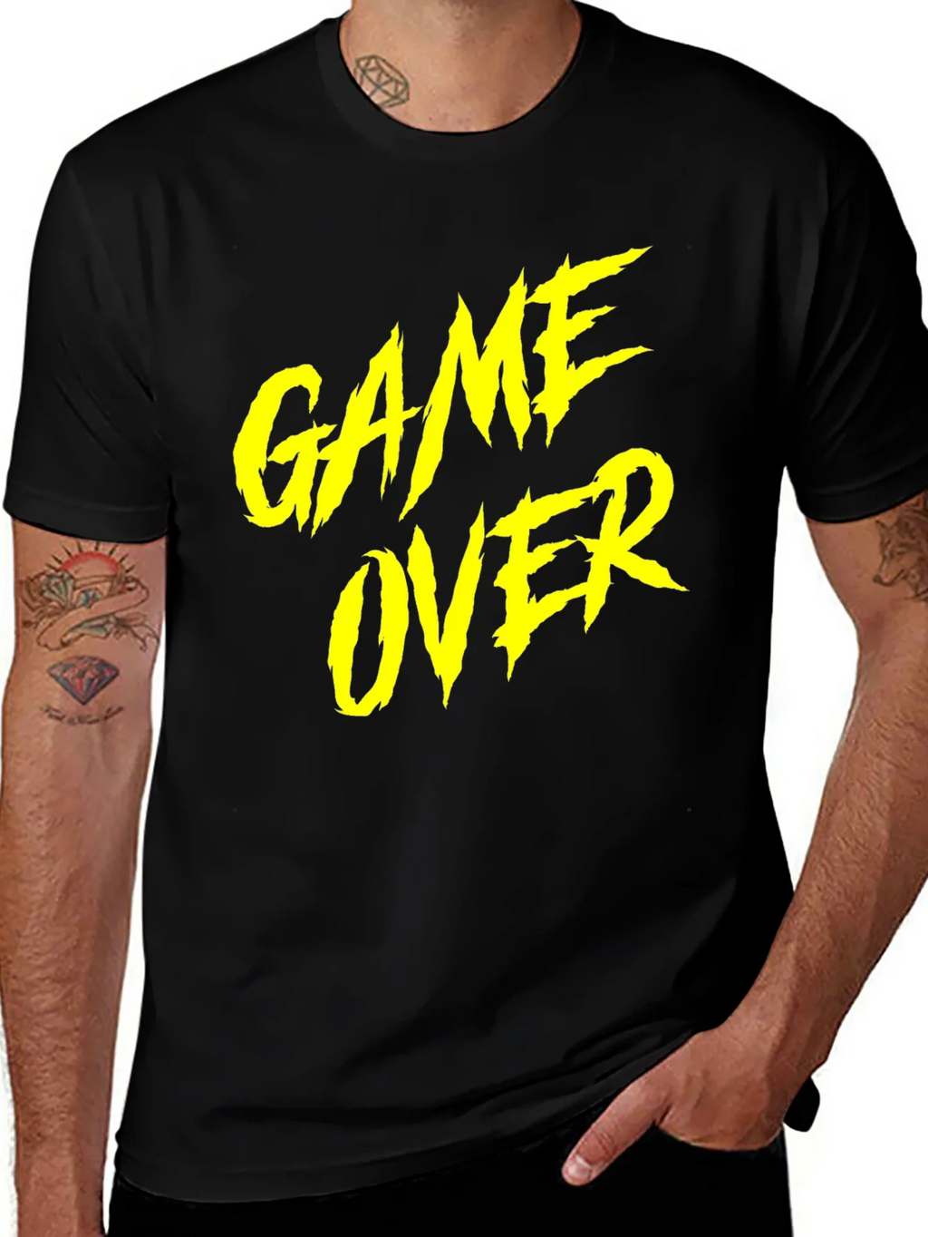 Game Over Graphic Tee - Black Cotton T-Shirt product image 1