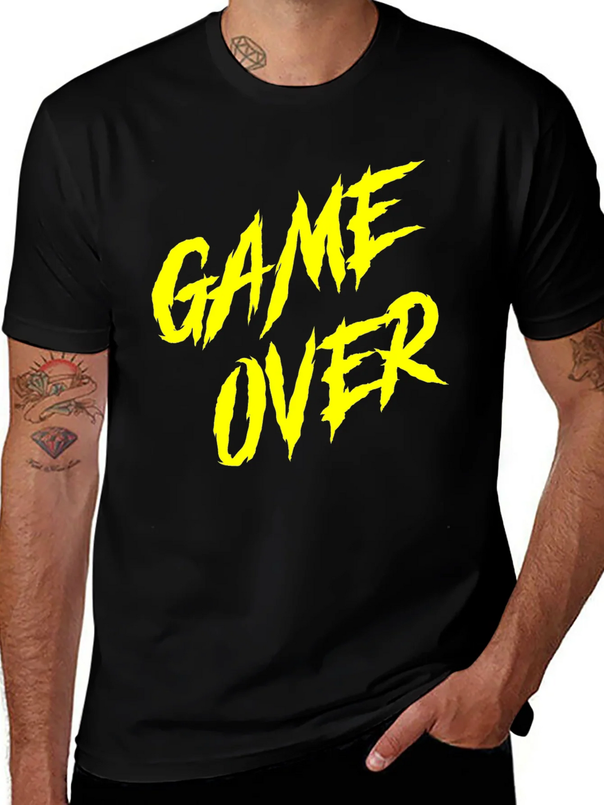 Game Over Graphic Tee - Black Cotton T-Shirt product image 1