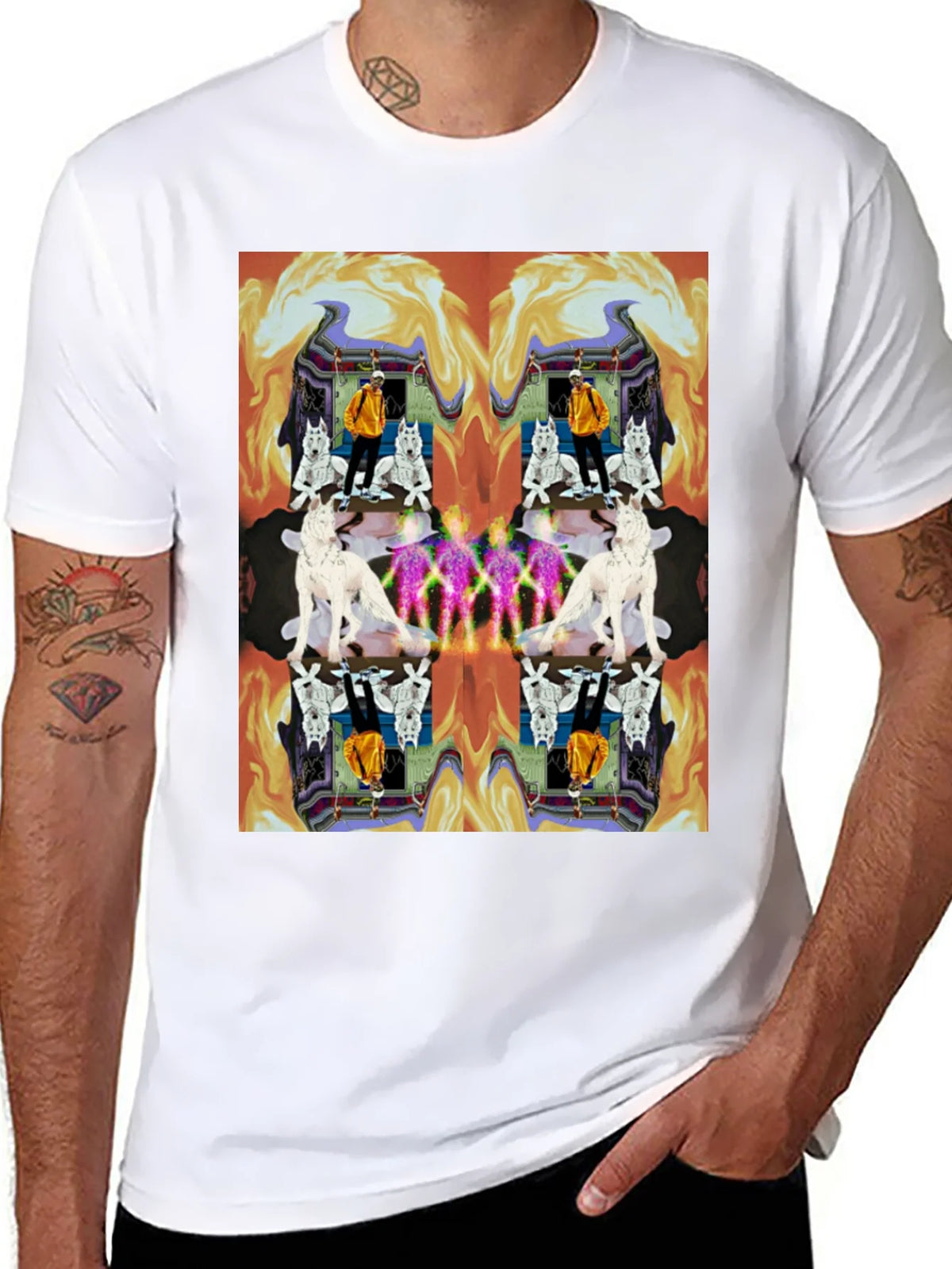 Kaleidoscopic Wolf Graphic Tee - Black product image 7
