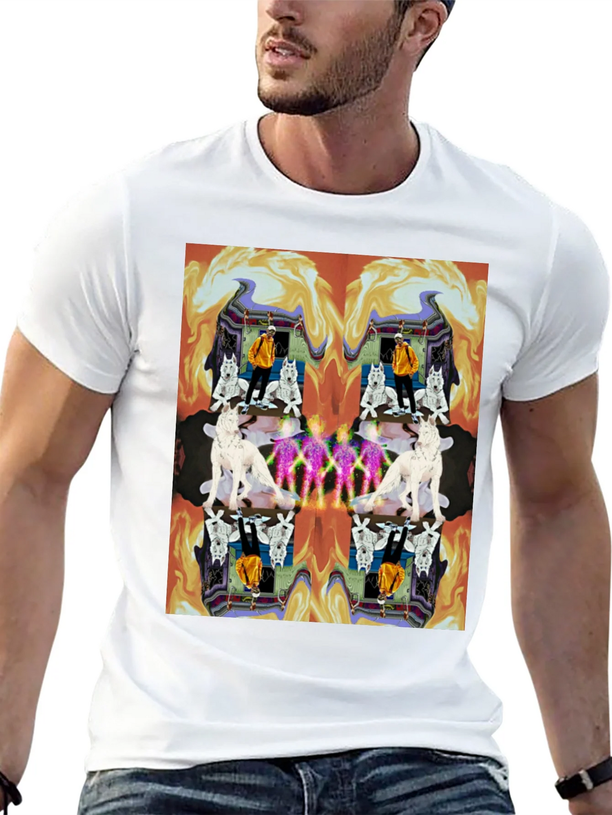 Kaleidoscopic Wolf Graphic Tee - Black product image 12