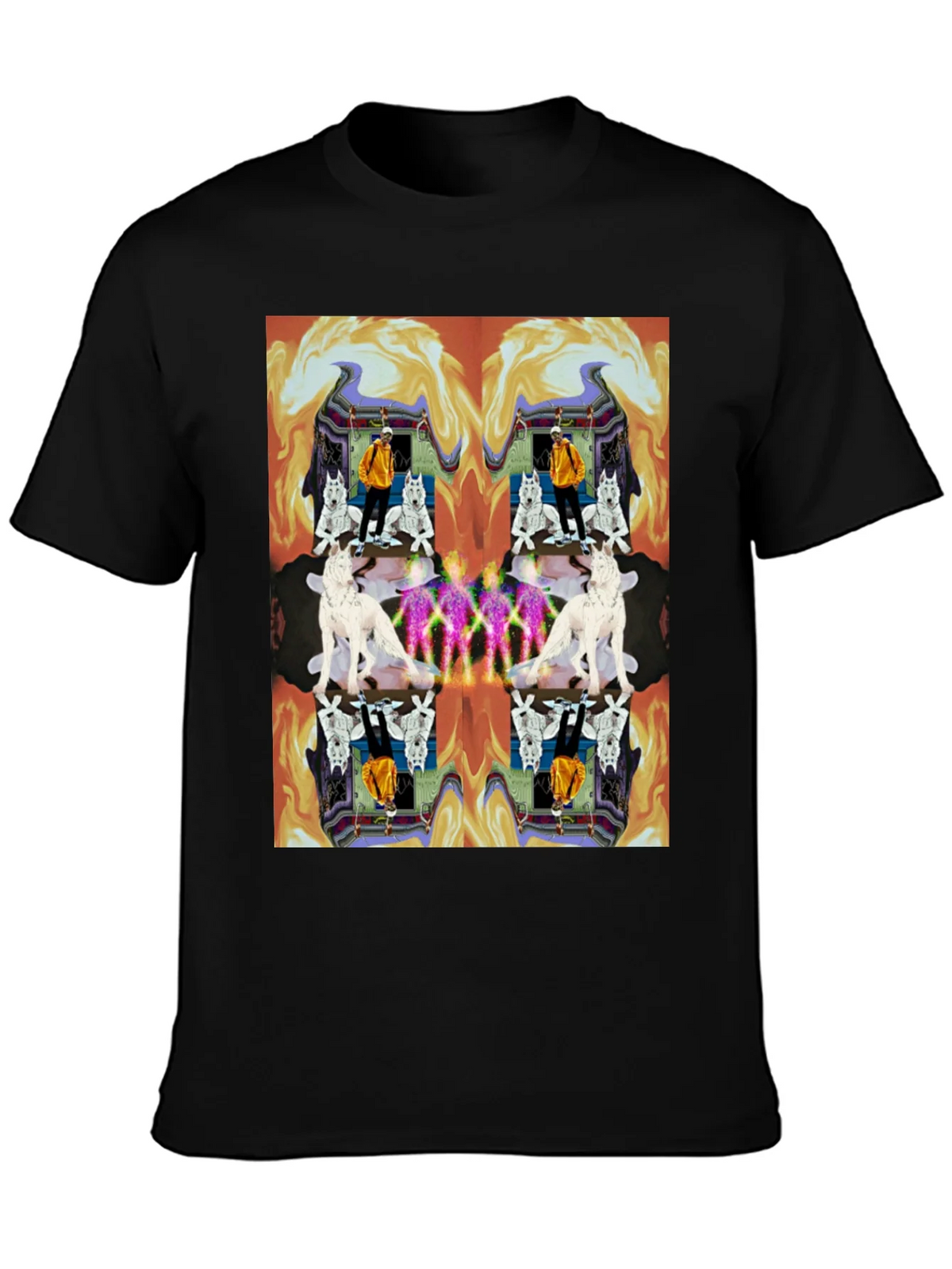 Kaleidoscopic Wolf Graphic Tee - Black product image 3