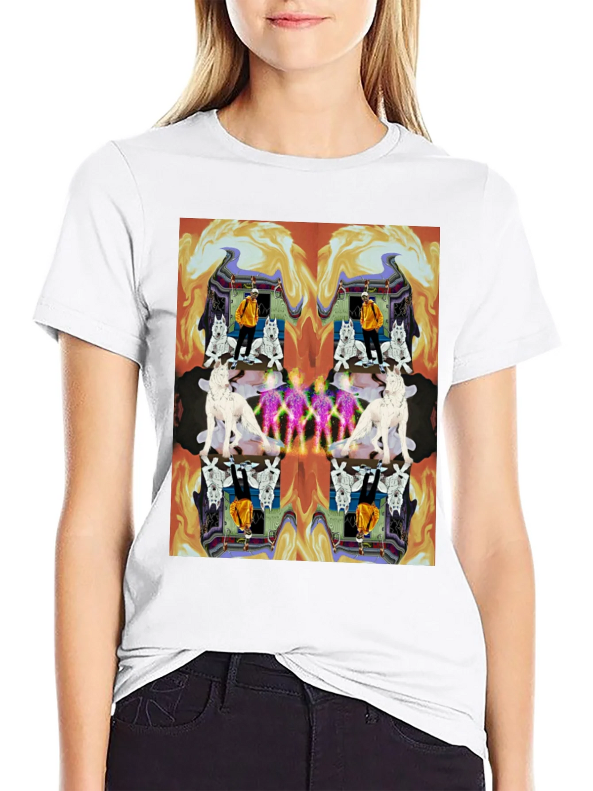 Kaleidoscopic Wolf Graphic Tee - Black product image 8