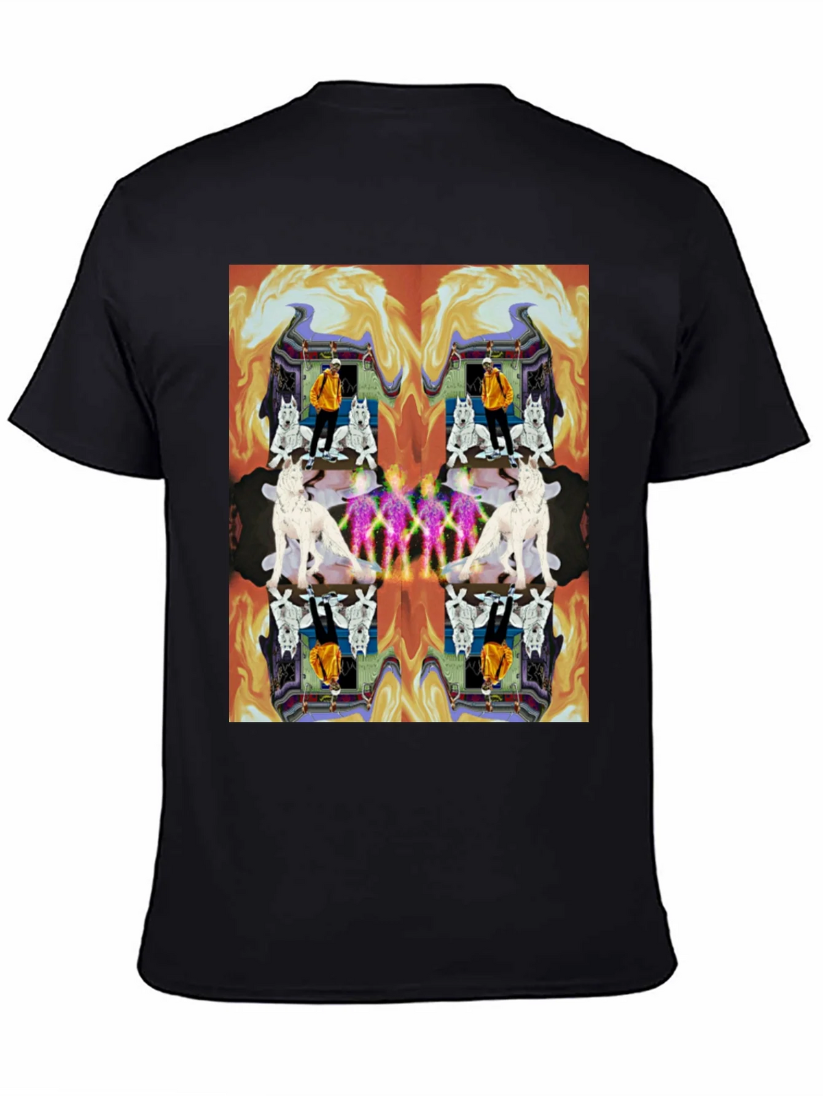 Kaleidoscopic Wolf Graphic Tee - Black product image 4