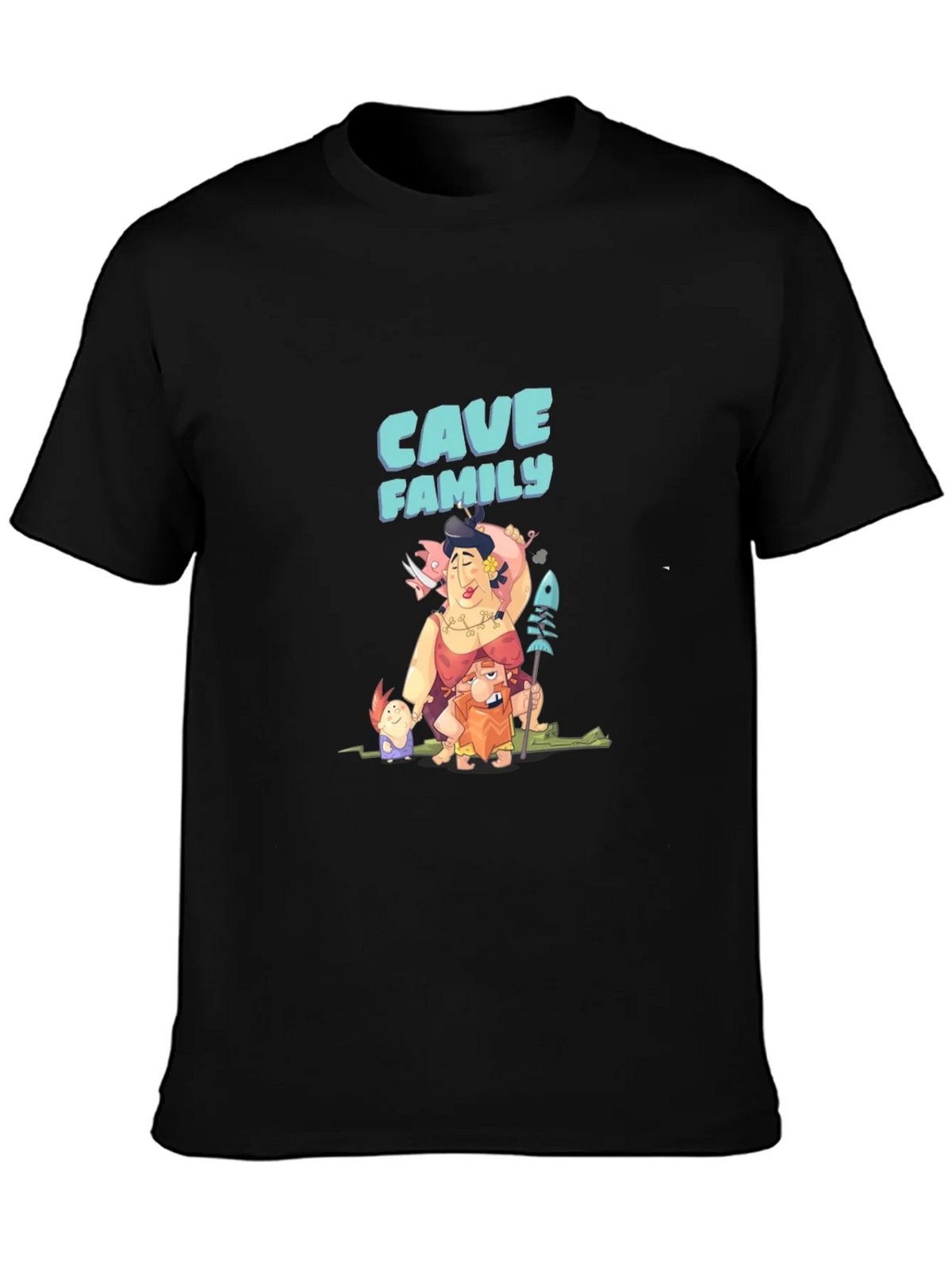 Cave Family Graphic T-Shirt - Black product image 3