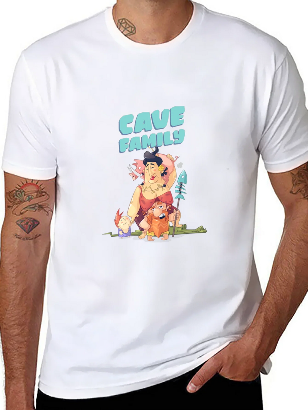 Cave Family Graphic T-Shirt - Black product image 7