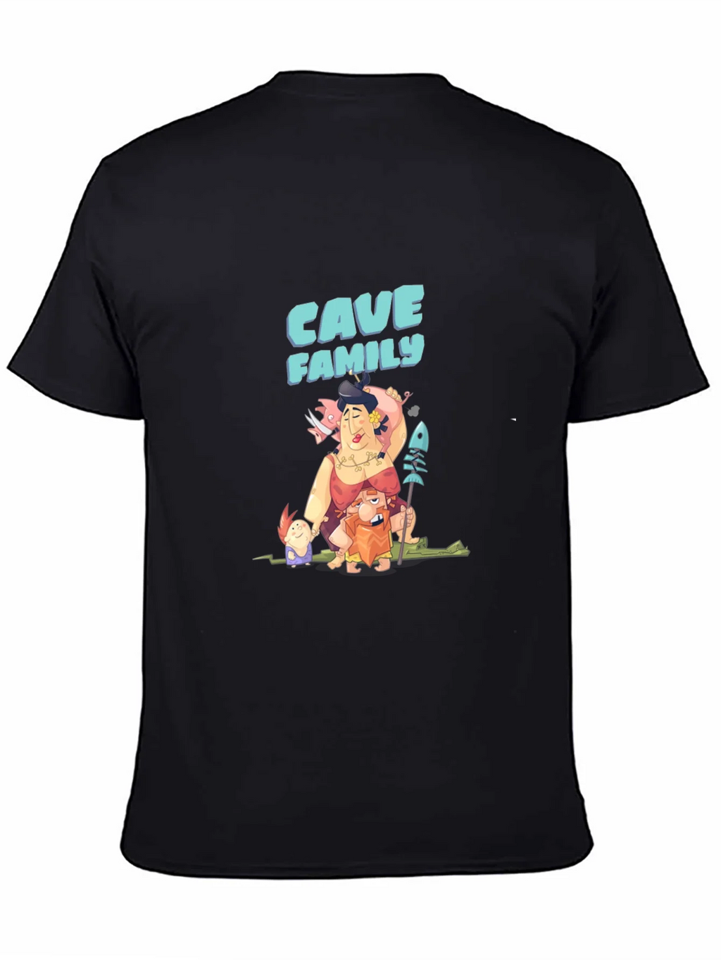 Cave Family Graphic T-Shirt - Black product image 4