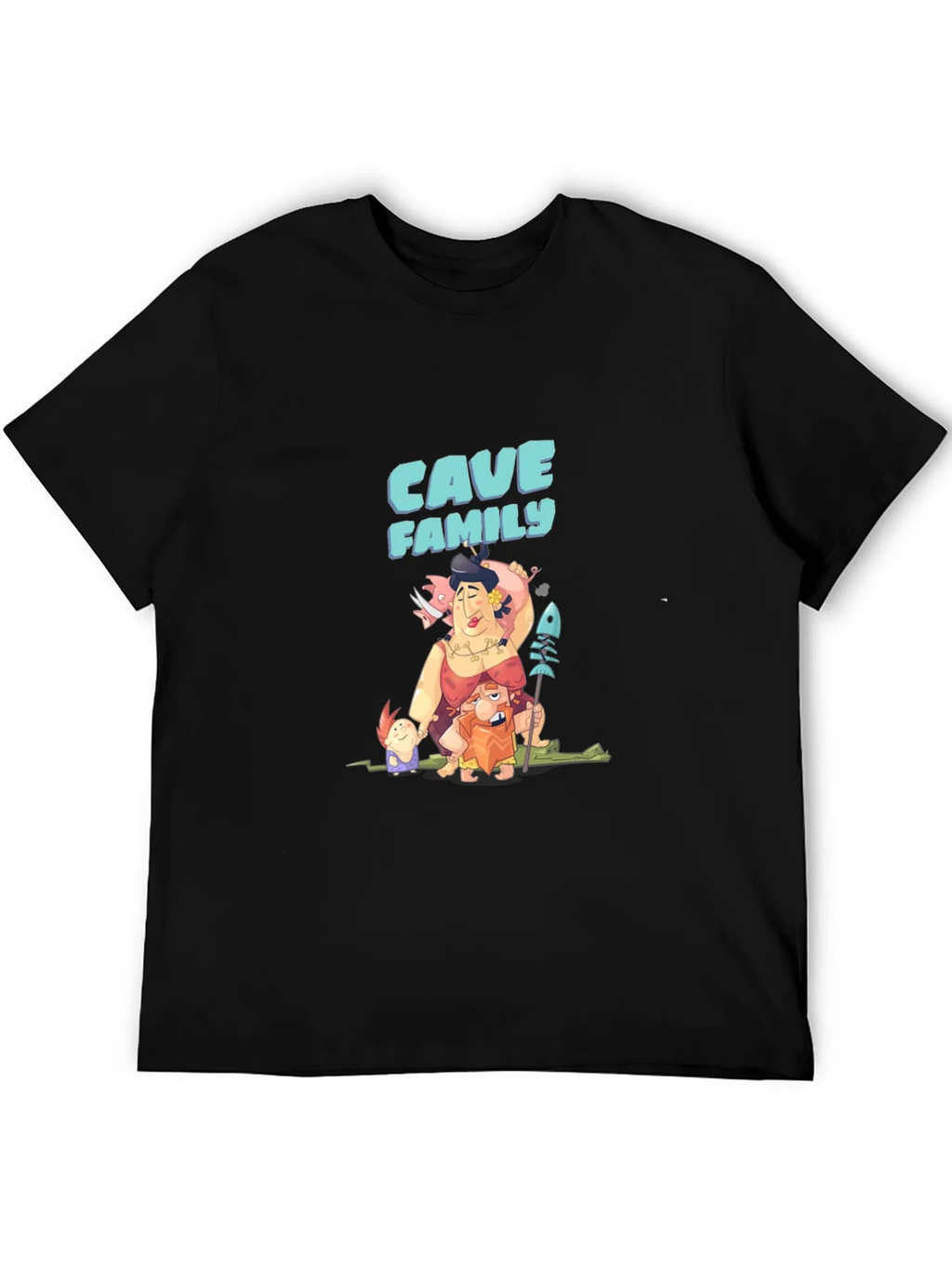 Cave Family Graphic T-Shirt - Black product image 5