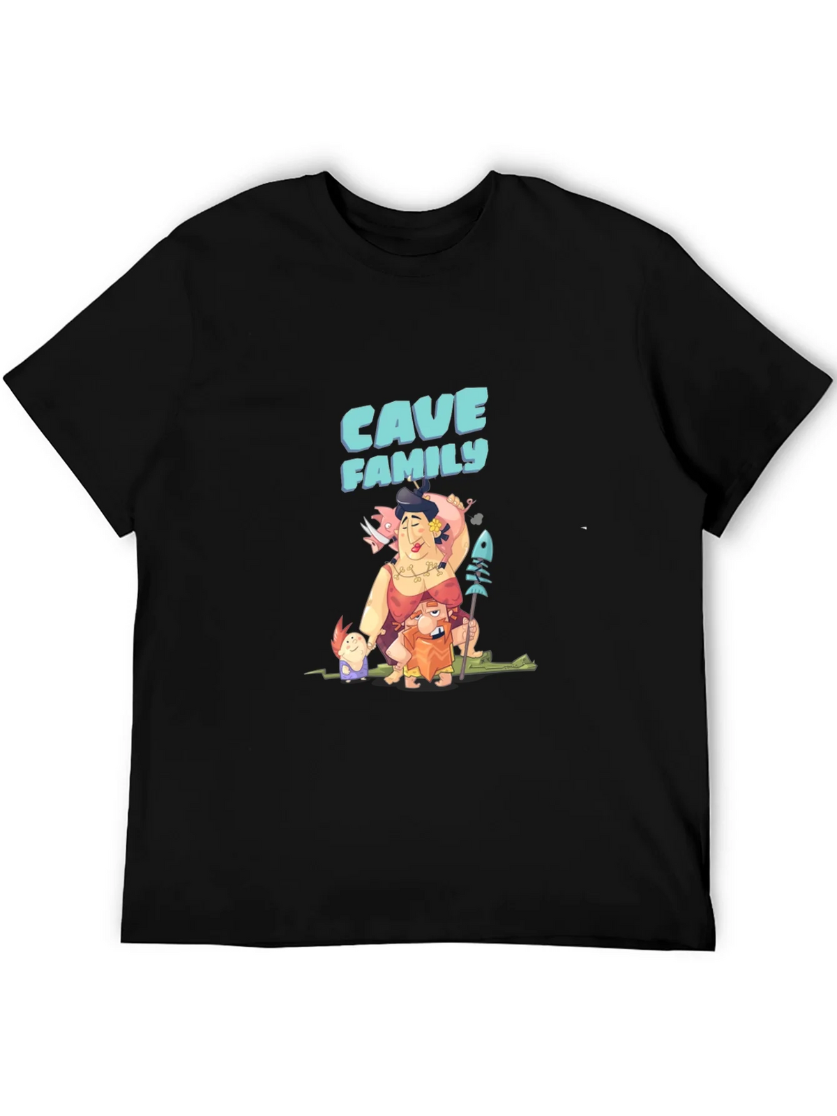 Cave Family Graphic T-Shirt - Black product image 5