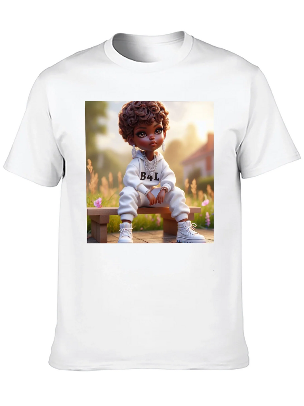 Cartoon B4L Kid on Black T-Shirt product image 7